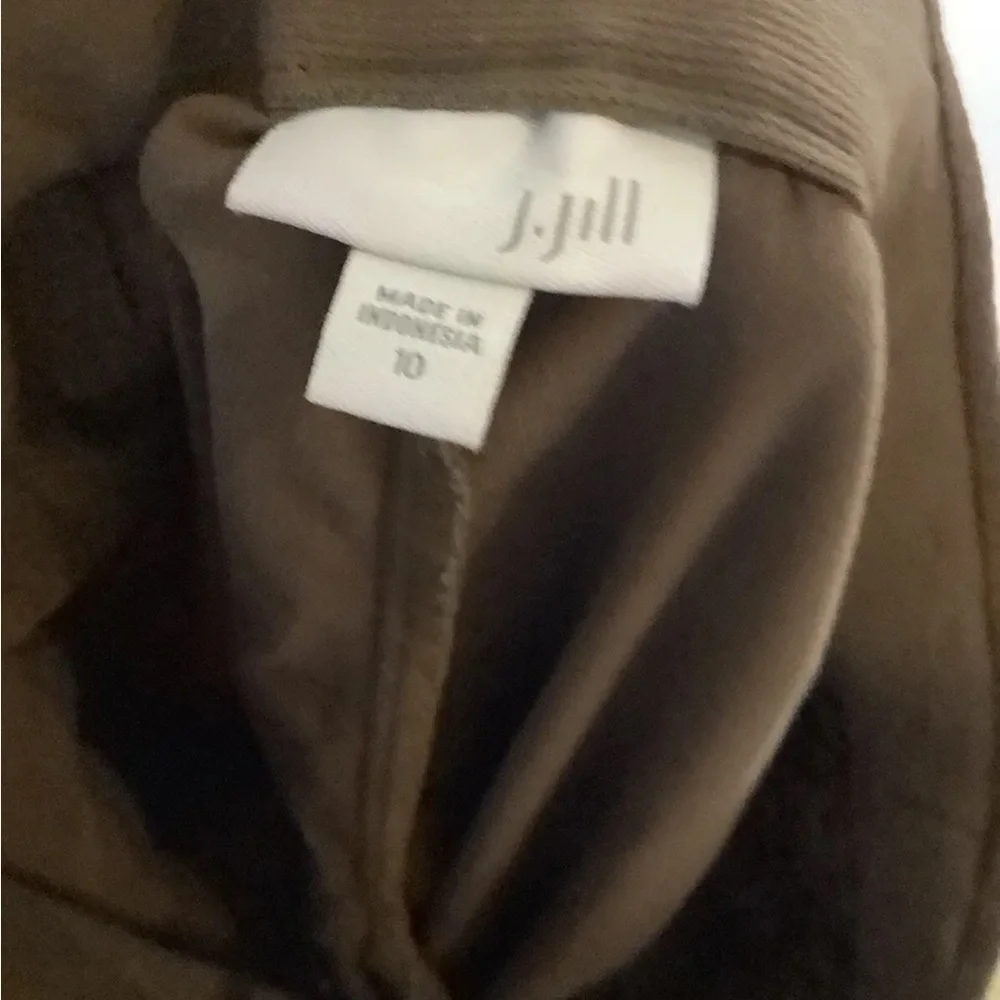 J Jill Sz 10 Pull On Straight Leg Corduroy Pants Tan Cotton Spandex Casual